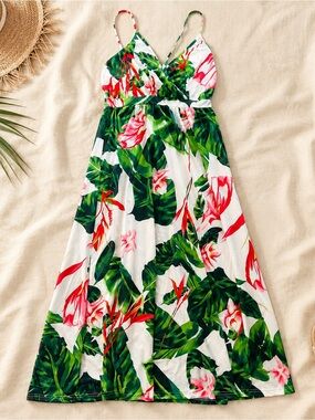 Tropical Floral Maxi Dress - Size XL